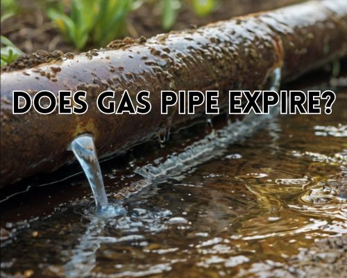 Gas pipe leaking with visible crack.