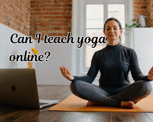 a yoga teacher doing online session
